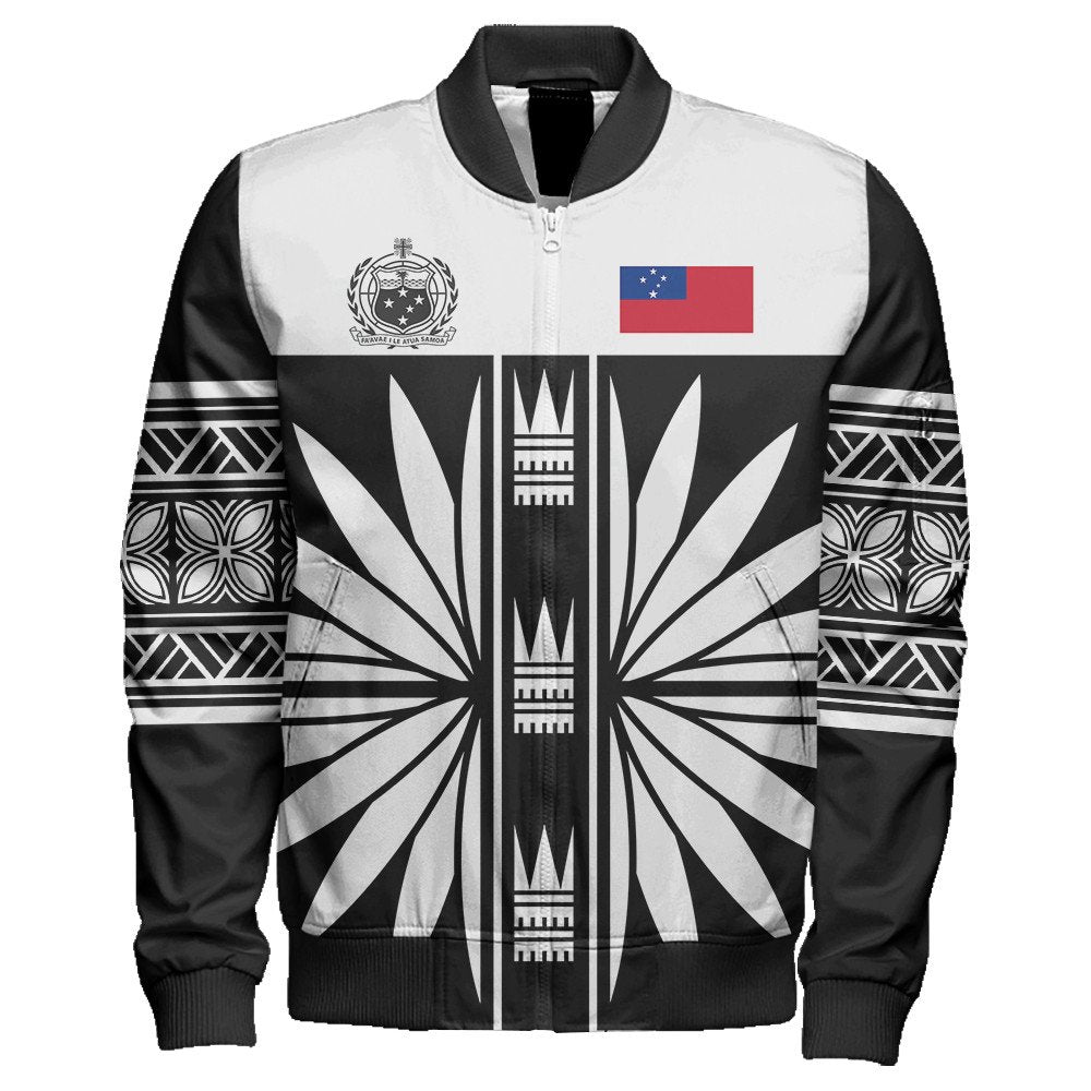 Polynesian Pride Jacket - Samoa Black Saturday Sleeve Zip Bomber Jacket LT10 Unisex Black - Polynesian Pride