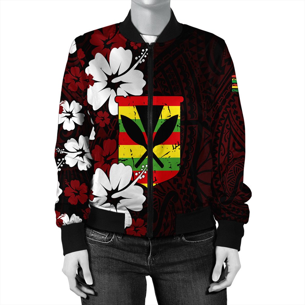 Polynesian Pride Jacket - Hawaii Kanaka Hibiscus Style Bomber Jacket LT10 - Polynesian Pride