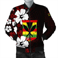 Polynesian Pride Jacket - Hawaii Kanaka Hibiscus Style Bomber Jacket LT10 Unisex Red - Polynesian Pride