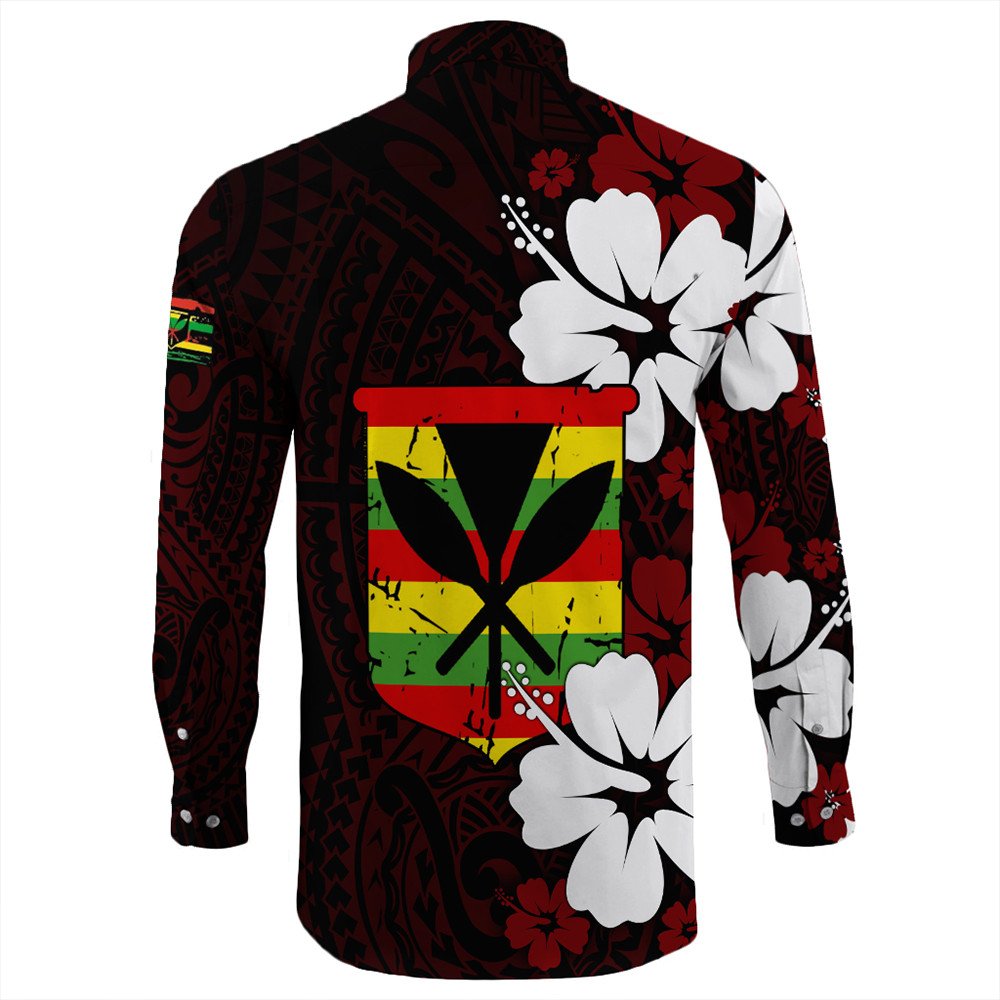 Polynesian Pride Long Sleeve Button Shirt - Hawaii Kanaka Hibiscus Style Long Sleeve Button Shirt LT10 - Polynesian Pride