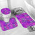 Polynesian Home Set - Retro Purple Polynesian Tribal Shark And Turtle Pattern Bathroom Set LT10 - Polynesian Pride