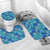 Polynesian Home Set - Polynesian Old Tribal Blue Hibiscus Pattern Bathroom Set LT10 - Polynesian Pride