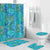 Polynesian Home Set - Retro Blue Polynesian Tribal Turtle And Shark Pattern Bathroom Set LT10 Blue - Polynesian Pride