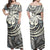 Polynesian Dress - Vintage Polynesian Tribal Threads Off Shoulder Long Dress LT10 Women Gray - Polynesian Pride