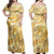 Polynesian Dress - Polynesian Painted Golden Off Shoulder Long Dress LT10 Women Yellow - Polynesian Pride