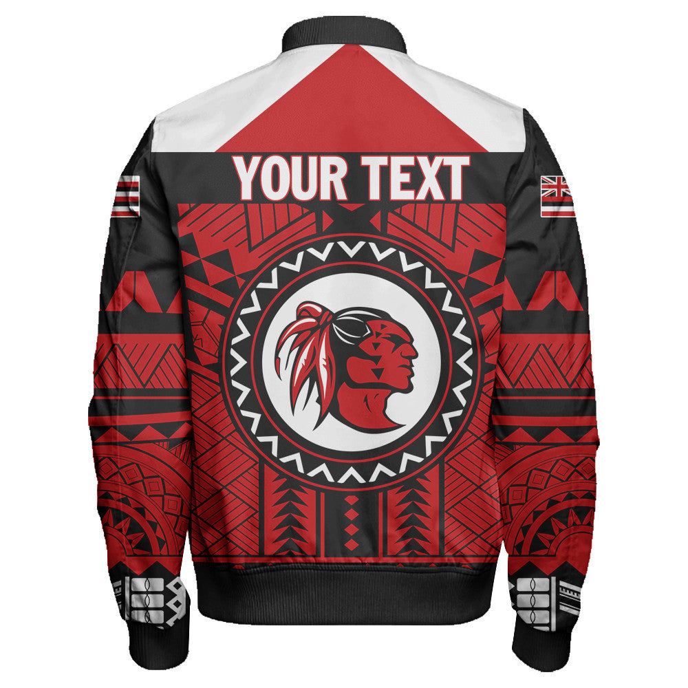 Polynesian Pride Jacket - Personalized Hawaiian High Kahuku Sleeve Zip Bomber Jacket LT10 - Polynesian Pride