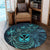 Polynesian Pride Home Set - Hawaii Kanaka Maoli Turquoise Tiare Honu Round Carpet LT10 Turquoise - Polynesian Pride