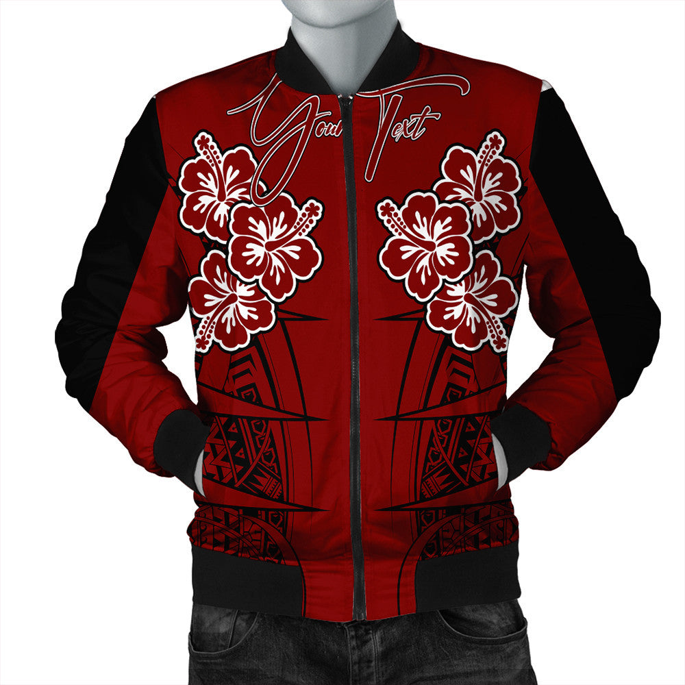 Polynesian Pride Jacket - Personalized Hawaii Spearhead Hibiscus Polynesian Bomber Jacket LT10 - Polynesian Pride