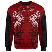 Polynesian Pride Sweatshirt - Personalized Hawaii Spearhead Hibiscus Polynesian Sweatshirt LT10 Unisex Red - Polynesian Pride