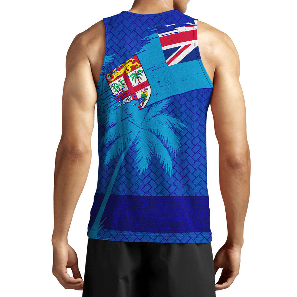 Polynesian Pride Clothing - Fiji Palm Tree Coat Of Arms Tank Top LT10 - Polynesian Pride