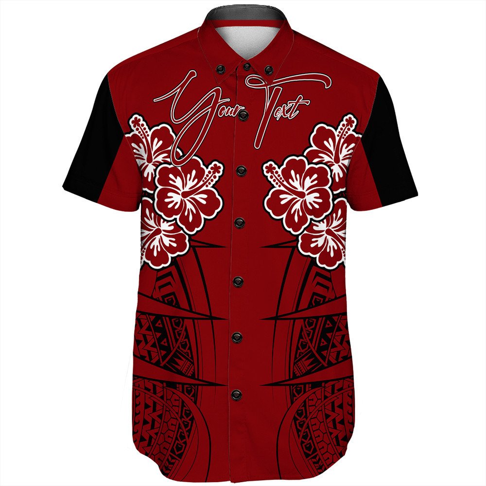 Polynesian Pride Shirt - Personalized Hawaii Spearhead Hibiscus Polynesian Short Sleeve Shirt LT10 Unisex Red - Polynesian Pride