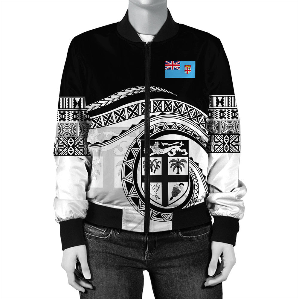 Polynesian Pride Jacket - Fiji Rugby Concept Bomber Jacket LT10 Unisex Black - Polynesian Pride
