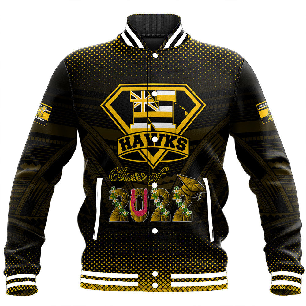 Polynesian Pride Jacket - Personalized Hawaii Class Of Nanakuli Golden Hawks Baseball Jacket LT10 Unisex Black - Polynesian Pride