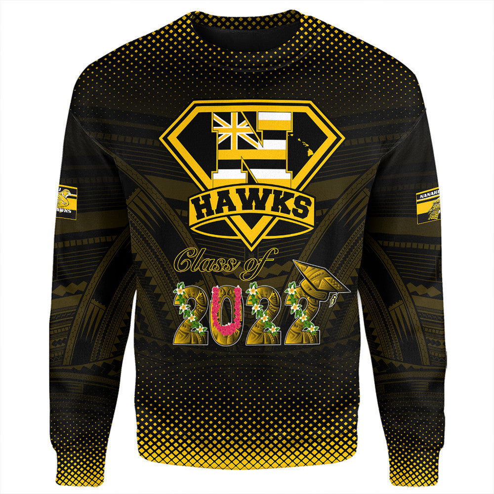 Polynesian Pride Sweatshirt - Personalized Hawaii Class Of Nanakuli Golden Hawks Sweatshirt LT10 Unisex Black - Polynesian Pride