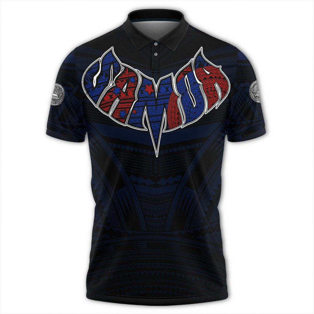 Polynesian Pride Apparel American Samoa Forever Polo Shirt LT10 Black - Polynesian Pride
