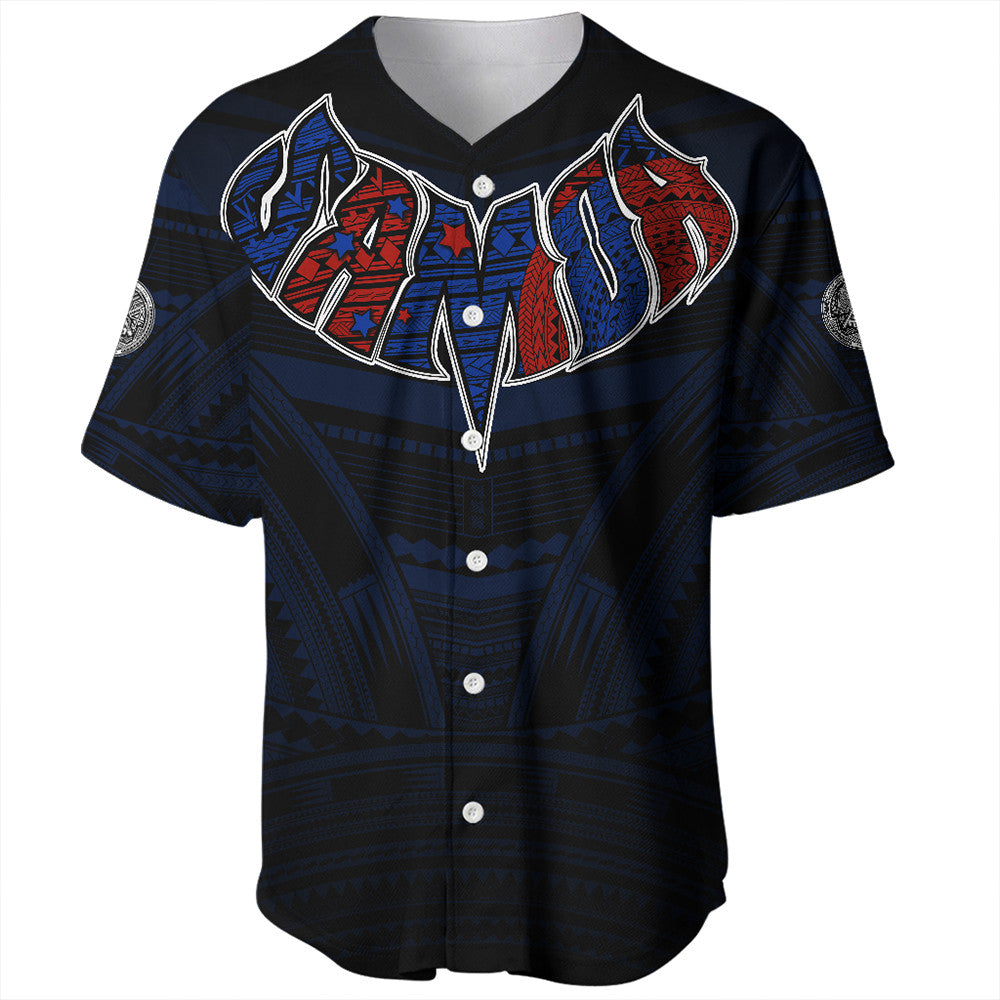 Polynesian Pride Shirt - American Samoa Forever Baseball Jersey LT10 Black - Polynesian Pride