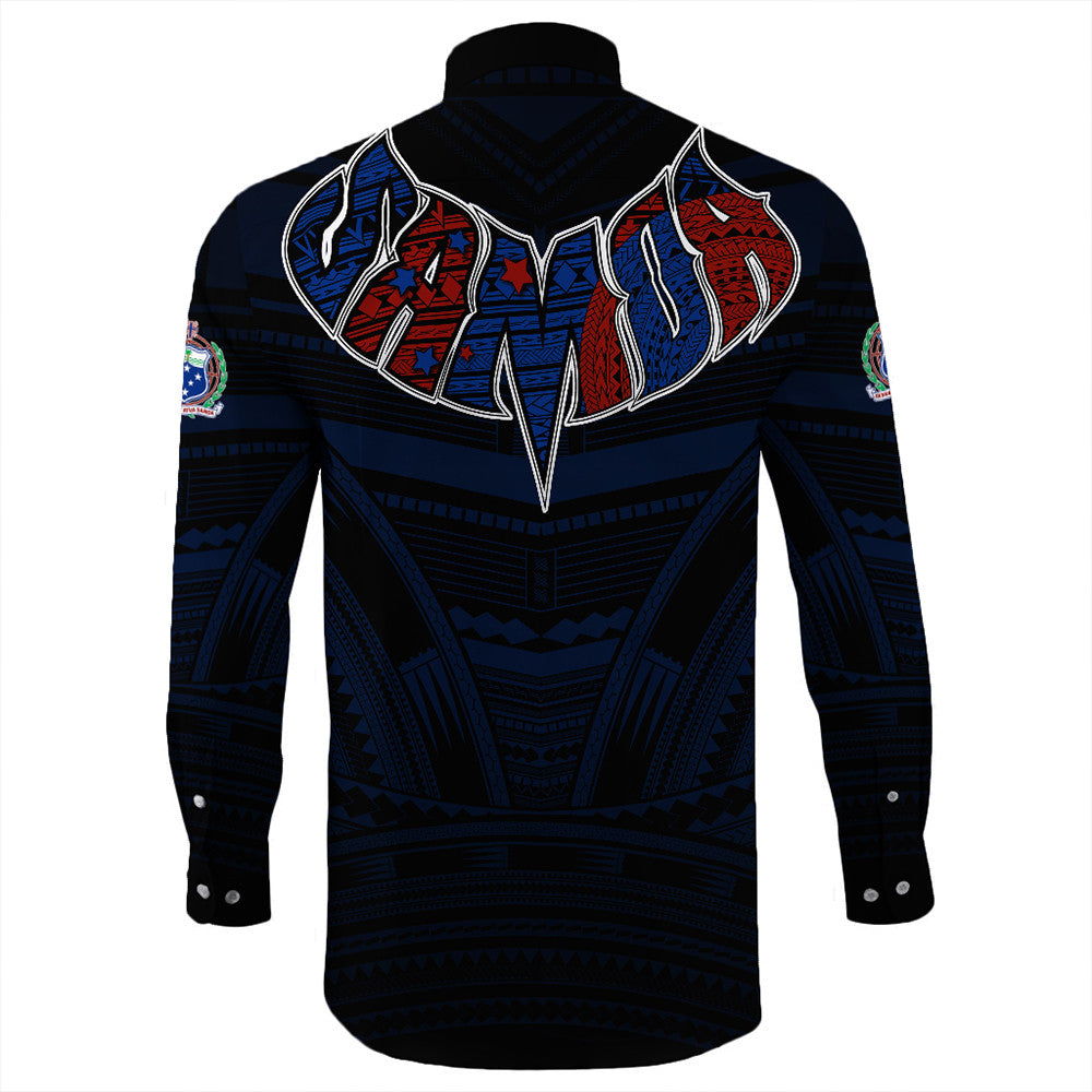 Polynesian Pride Shirt - Samoa Forever Long Sleeve Button Shirt LT10 - Polynesian Pride