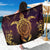 Turtle Golden Royal Sarong Sarong 44*66 Inch Purple - Polynesian Pride