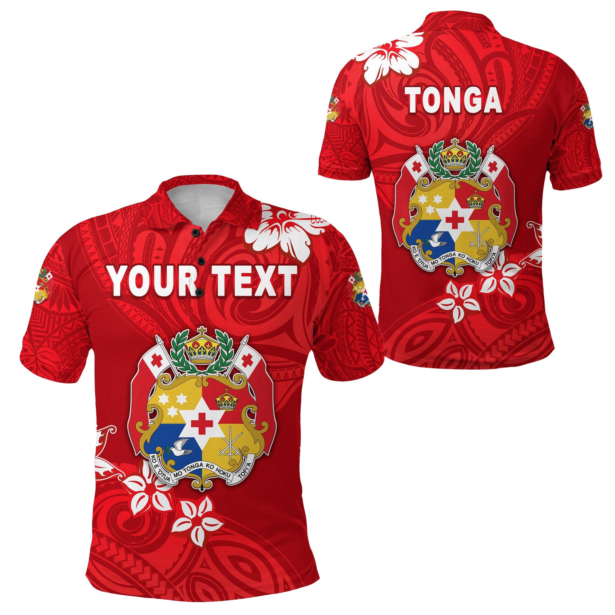 Custom Mate Maa Tonga Rugby Polo Shirt Polynesian Unique Vibes Full Red Unisex Red - Polynesian Pride