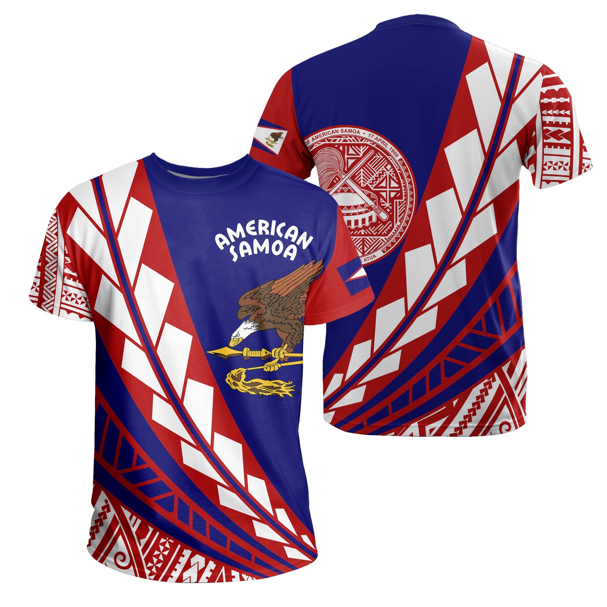 Polynesian T Shirt American Samoa Flag Edition Unisex Blue - Polynesian Pride