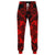 Polynesian Plumeria Mix Red Black Joggers Unisex Red - Polynesian Pride