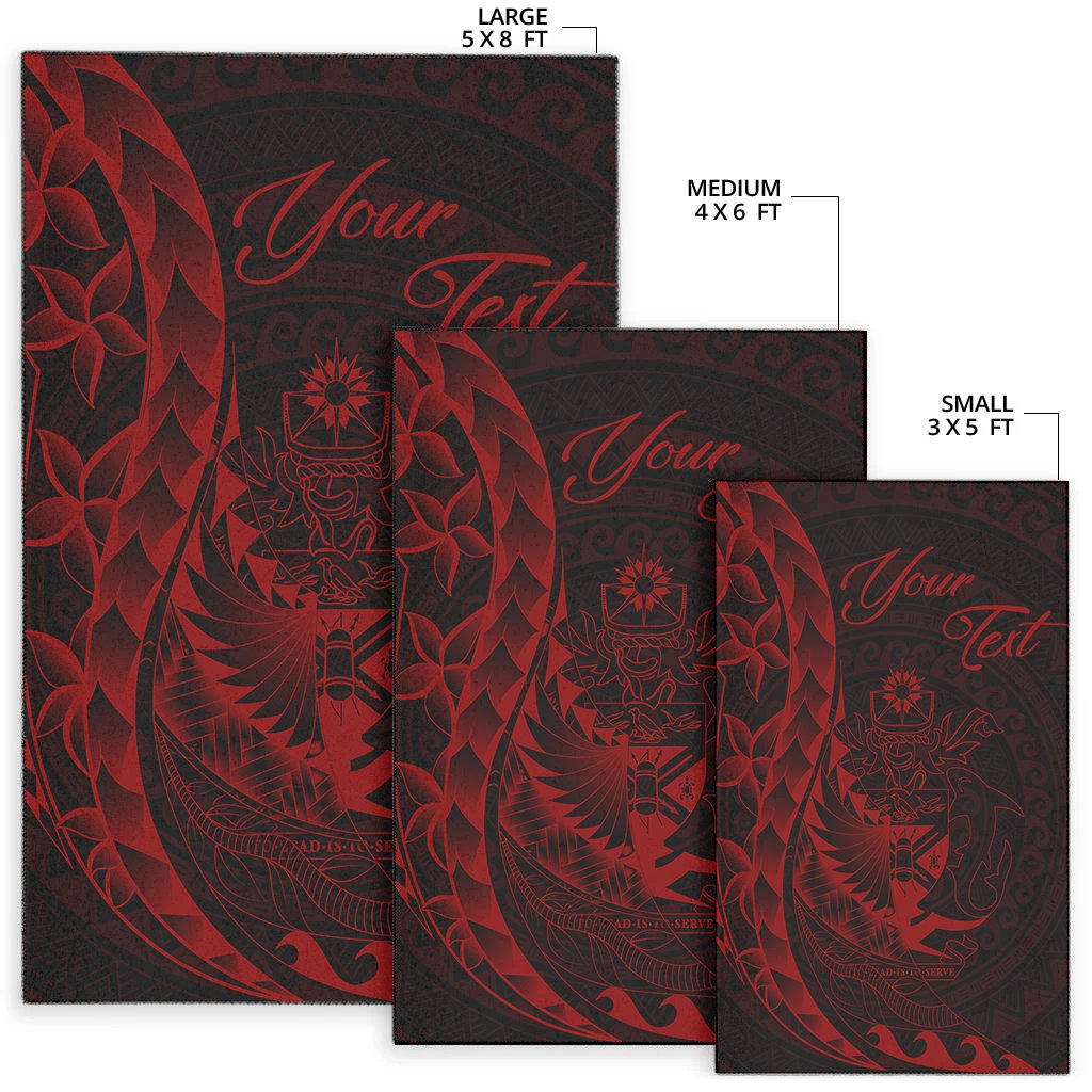 Solomon Islands Area Rug - Custom Personalised Polynesian Pattern Style Red Color - Polynesian Pride