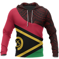 Vanuatu Pullover Hoodie Vanuatu Flag Polynesian tattoo A0 Unisex Red - Polynesian Pride