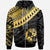 Tonga Custom Zip Hoodie Tonga Ginger Lei Pattern Gold Unisex Gold - Polynesian Pride