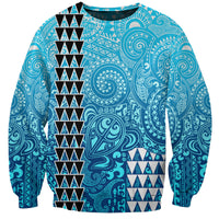 (Custom Personalised) Hawaii Tribal Kakau Sweatshirt LT9 Unisex Blue - Polynesian Pride