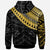 Tonga Custom Zip Hoodie Tonga Ginger Lei Pattern Gold - Polynesian Pride