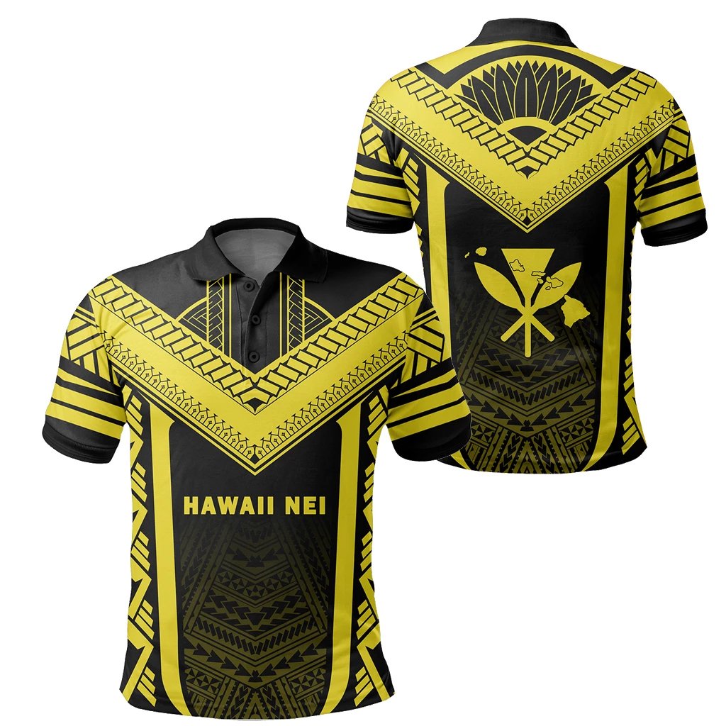 Hawaii Kanaka Polynesian Polo Active Yellow Unisex Yellow - Polynesian Pride