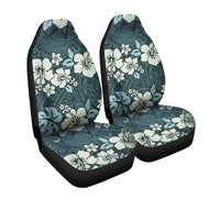 Polynesian Car Seat Cover - Abstract Hibiscus Flowers With Vintage Background - Polynesian Pride