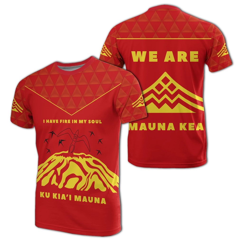 I Have Fire In My Soul Mauna Kea T shirt Unisex Red - Polynesian Pride