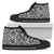 Polynesian Tribal High Top Shoe Black White Mens High Top Black - Polynesian Pride