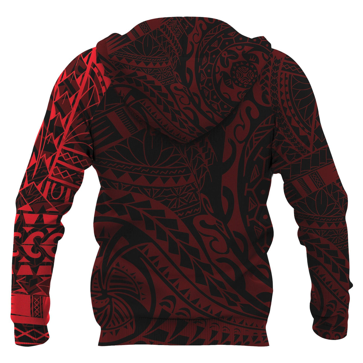 Hoodie Polynesian Tattoo Style Red - Polynesian Pride