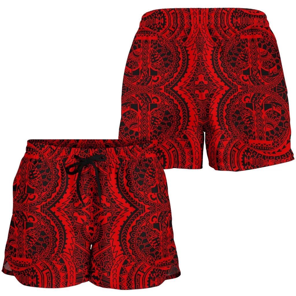 Polynesian Symmetry Red Women's Short Women Red - Polynesian Pride