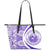 Hawaii Coat Of Arms Polynesian Large Leather Tote - Circle Style - Purple Purple - Polynesian Pride