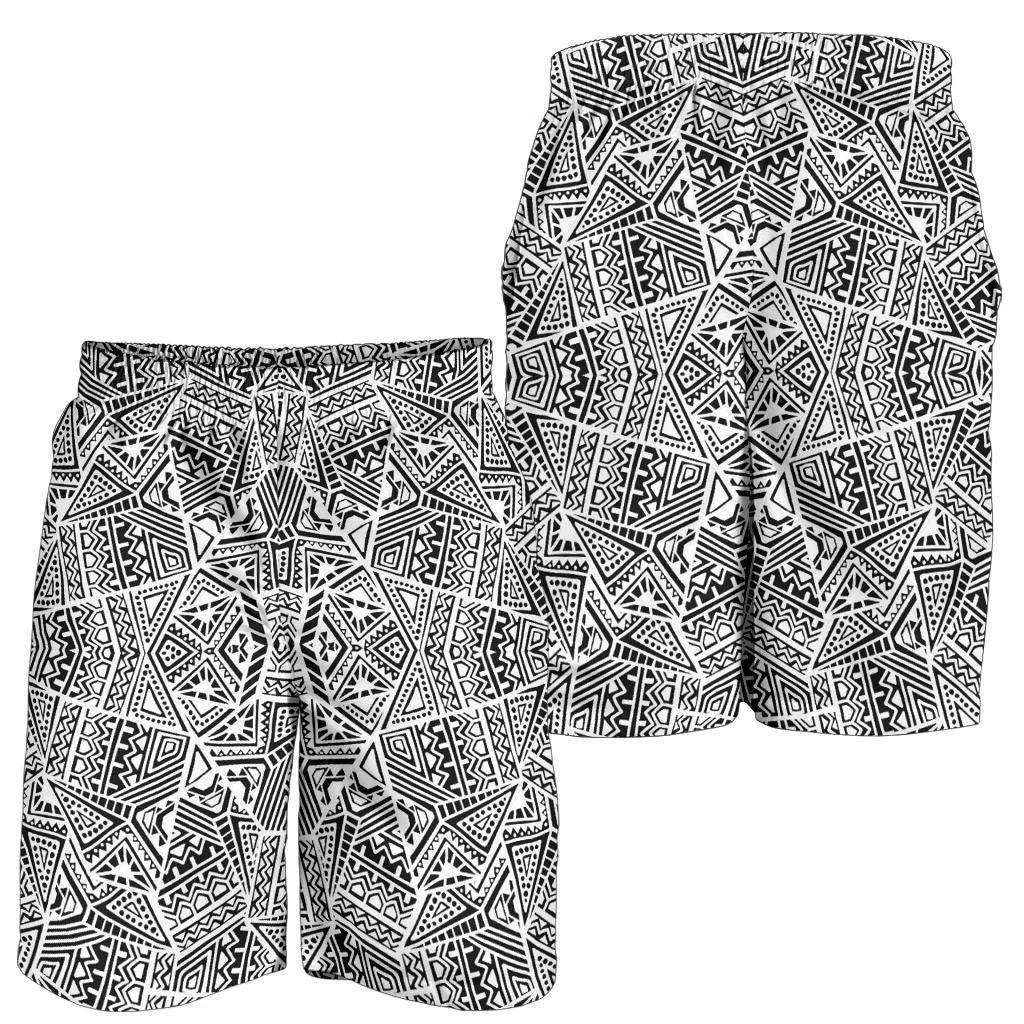 Polynesian Men's Shorts White And Black Grey - Polynesian Pride