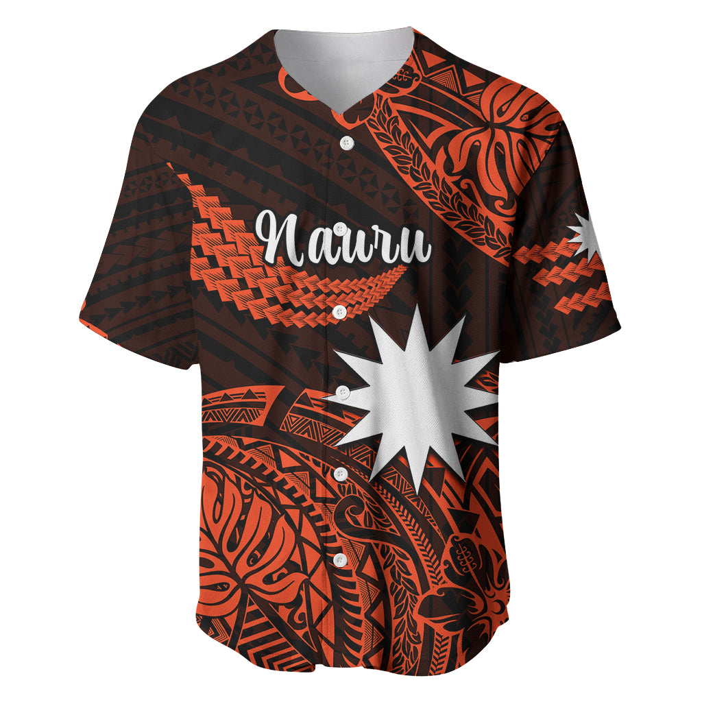 (Custom Personalised) Nauru Polynesian Hibiscus Naoero Red Baseball Jersey LT14 - Polynesian Pride
