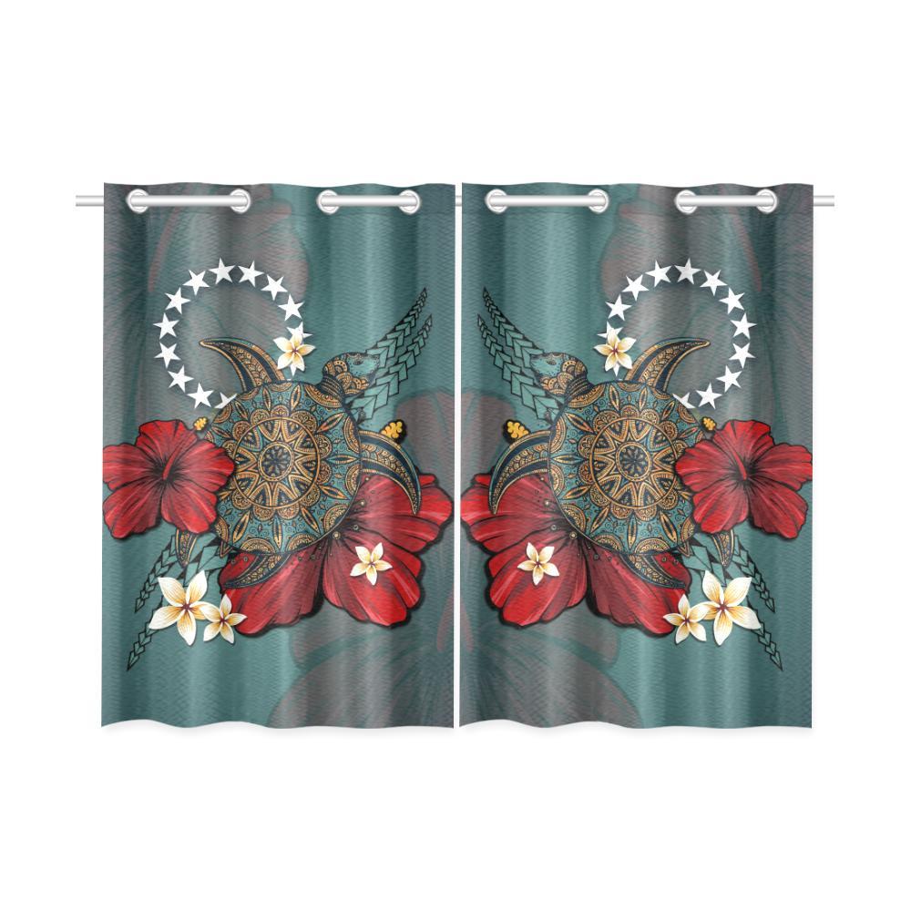 Cook Islands Window Curtain Turtle One Size 26" X 39" (Two Piece) Green - Polynesian Pride