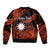 (Custom Personalised) Nauru Polynesian Hibiscus Naoero Red Sleeve Zip Bomber Jacket LT14 - Polynesian Pride