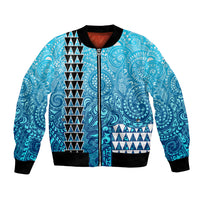 (Custom Personalised) Hawaii Tribal Kakau Bomber Jacket LT9 Unisex Blue - Polynesian Pride