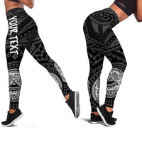 American Samoa Personalised Legging - Seal In Polynesian Tattoo Style ( Black) - Polynesian Pride