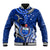 (Custom Text And Number) Manu Samoa Rugby 7s Baseball Jacket LT9 Unisex Blue - Polynesian Pride