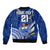 (Custom Text And Number) Manu Samoa Rugby 7s Sleeve Zip Bomber Jacket LT9 - Polynesian Pride