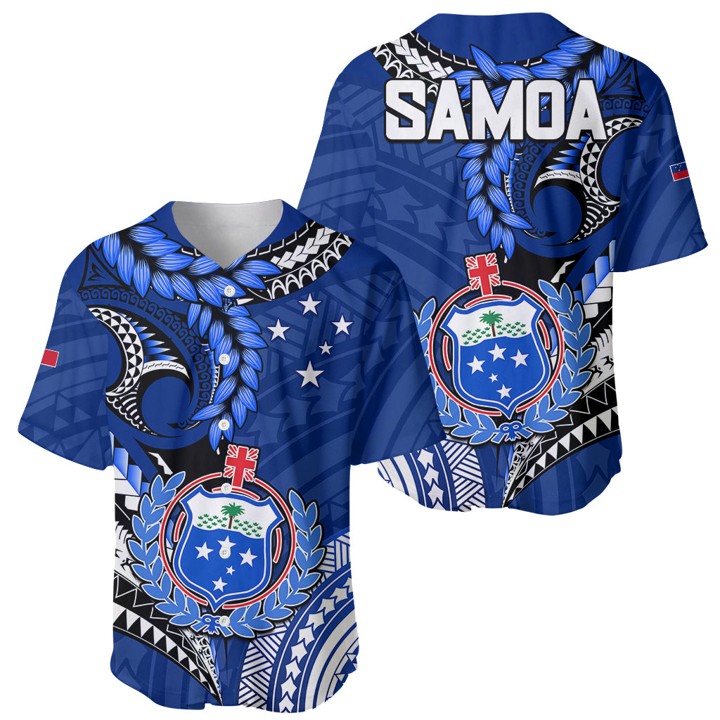 Manu Samoa Rugby 7s Baseball Jersey LT9 Blue - Polynesian Pride