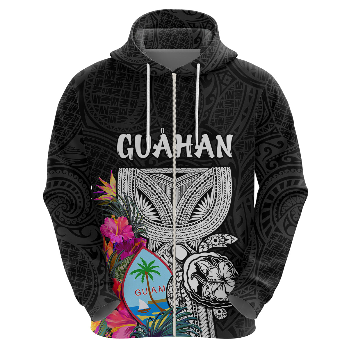 Custom Guam Tribal Latte Stone Tropical Hoodie LT9 - Polynesian Pride