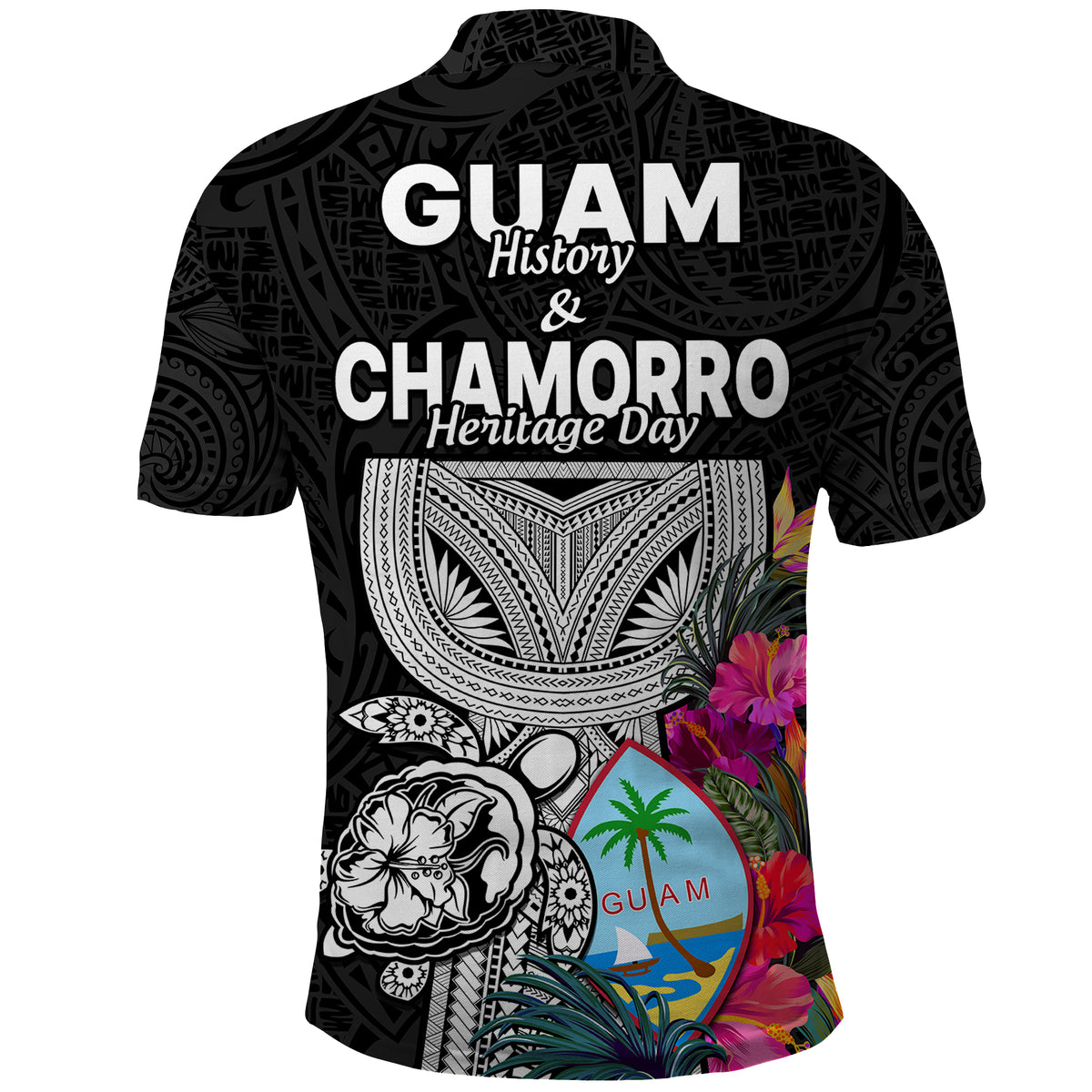 Guam Tribal Latte Stone Tropical Polo Shirt LT9 - Polynesian Pride