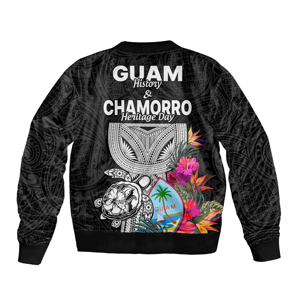 Guam Tribal Latte Stone Tropical Bomber Jacket LT9 - Polynesian Pride