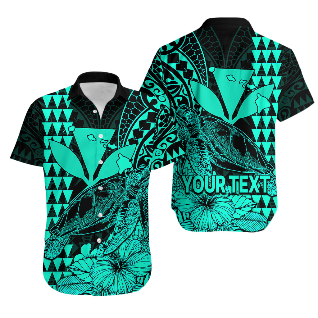 (Custom Personalised) Kakau Polynesian Tribal Hawaiian Turtle with Kanaka Maoli Turquoise Hawaiian Shirt LT9 Turquoise - Polynesian Pride